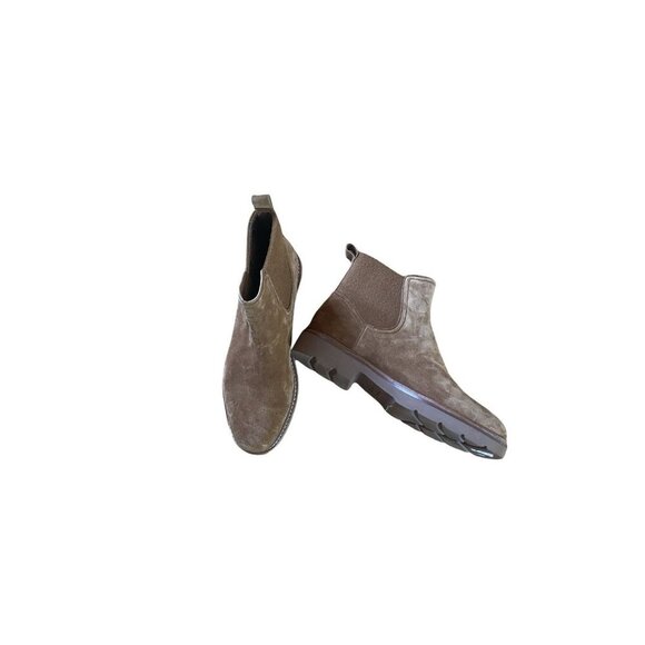 VINCE. Womens Brown Water Repellent Back Pull-Tab Rue Block Heel Chelsea 8.5 M - Picture 6 of 12